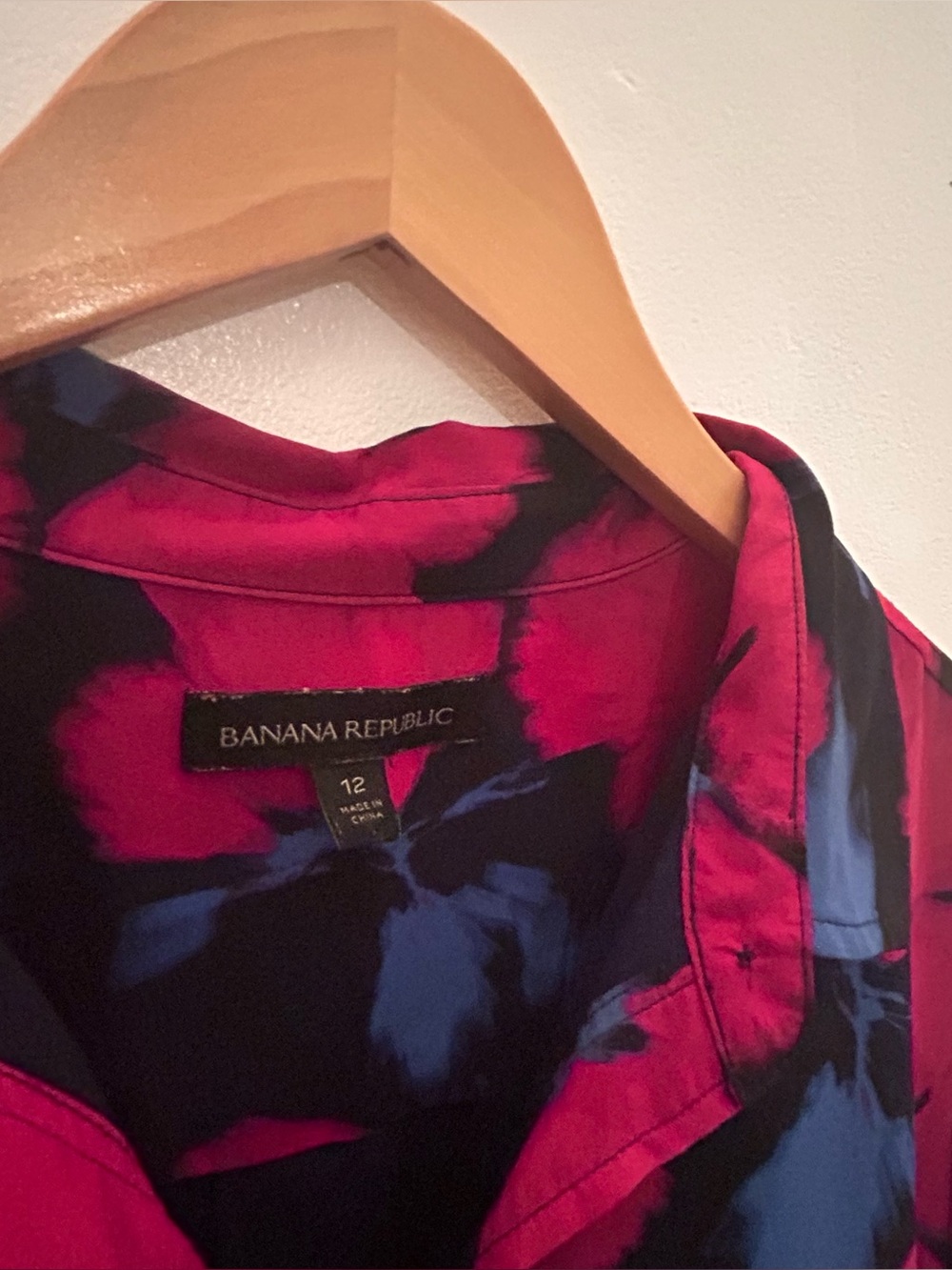 Banana Republic Fuchsia and Blue Floral Shirt Maxi Dress - Picture 4 of 7